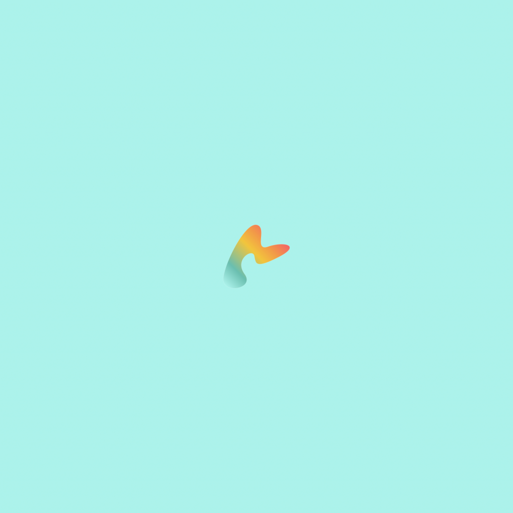 A small amorphous blob that's colored with a gradient that transitions from surf green to orange as it goes from left to right.