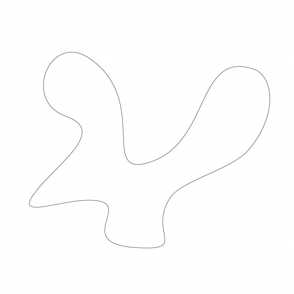 An abstract, simple blank blob like loop takes up most of the canvas.